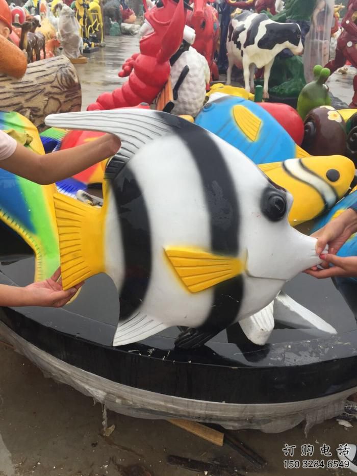 游樂場魚兒雕塑廠家 海洋賓館擺件 戶外卡通魚兒雕塑