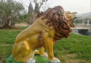 園林獅子雕塑廠家 大型草地?cái)[件 街道仿真獅子雕塑