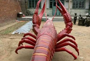 幼兒園龍蝦雕塑廠家 卡通噴漆小品 戶外異形龍蝦雕塑
