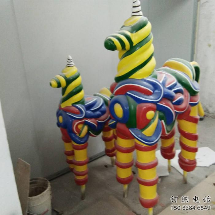 別墅斑馬雕塑廠家 卡通噴漆小品 戶外創意斑馬雕塑