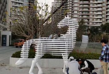 拉絲斑馬雕塑廠家 大型戶外擺件 游樂場異形斑馬雕塑