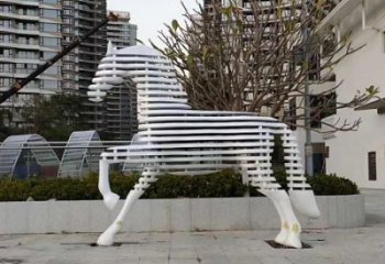 鋼管斑馬雕塑廠家 現代創(chuàng)意擺件 公園噴漆斑馬雕塑