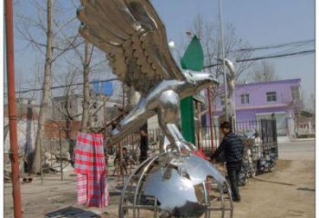 村口飛鷹雕塑廠家 中式啞光擺件 大型戶外飛鷹雕塑