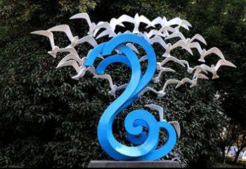 商場海燕雕塑廠家 中式戶外小品 酒店拉絲海燕雕塑