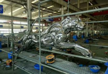 大門口獵豹雕塑廠家 歐式賓館擺件 戶外大型獵豹雕塑