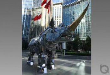 抽象犀牛雕塑廠家 創意室內擺件 玄關現代犀牛雕塑