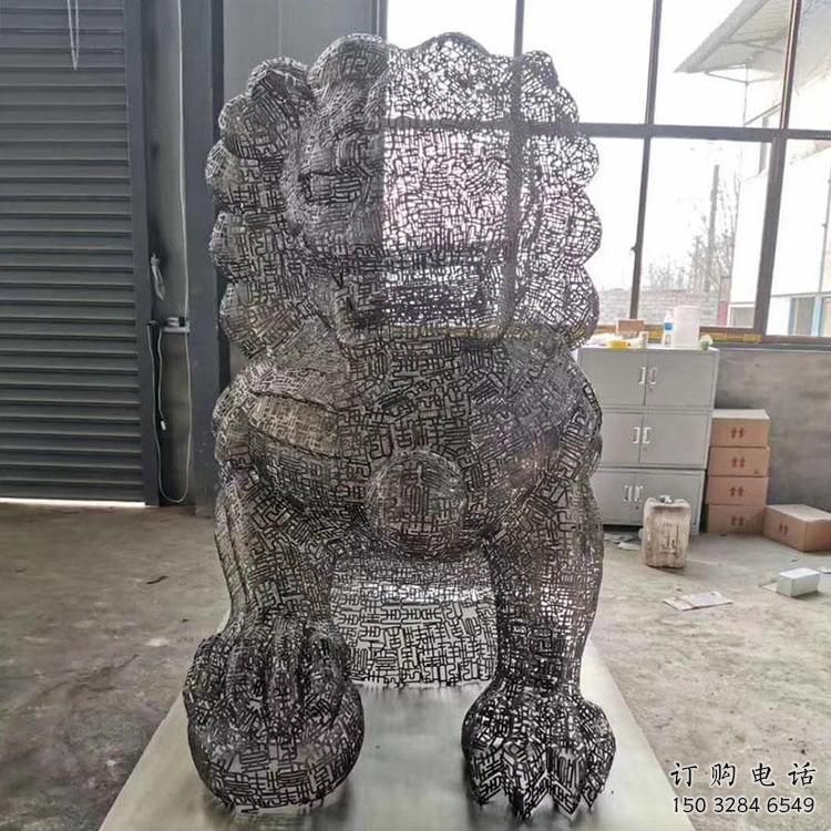 鏤空雄獅雕塑廠家 現代創意小品 室內異形雄獅雕塑