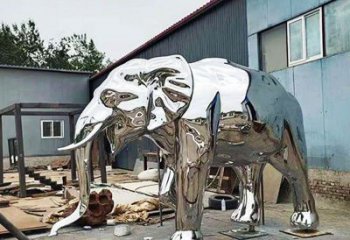 鍛造大象雕塑廠家 創意現代擺件 廣場鏡面大象雕塑