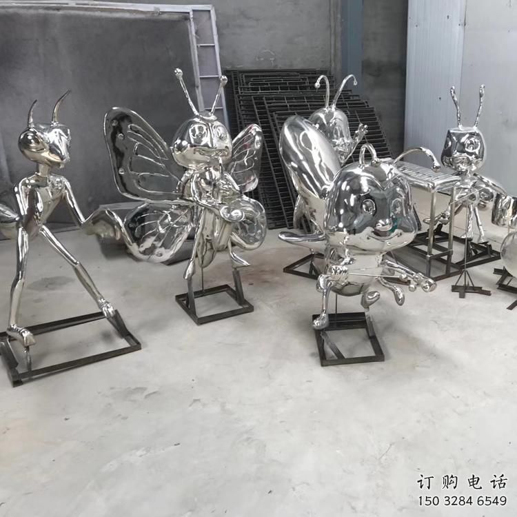 商場(chǎng)蜜蜂雕塑廠家 中式室內(nèi)小品 酒店鏡面蜜蜂雕塑