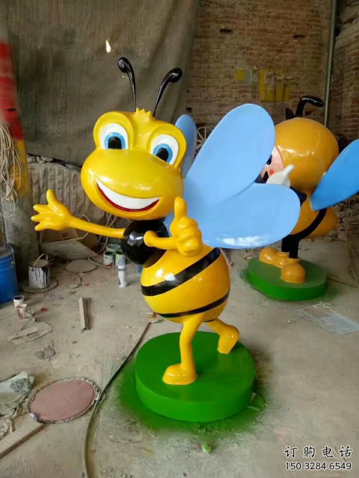 游樂場蜜蜂雕塑廠家 戶外抽象擺件 住宅小區(qū)彩繪蜜蜂雕塑