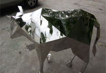 切面牛雕塑廠家 現(xiàn)代抽象擺件 商場(chǎng)幾何牛雕塑