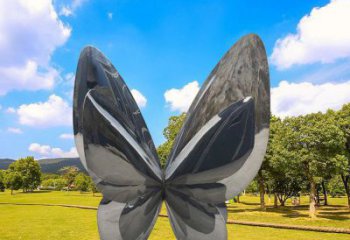 鑄造彩蝶雕塑廠家 創意村口小品 村口鏡面彩蝶雕塑