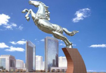 鏡面天馬雕塑廠家 現(xiàn)代抽象擺件 商場切面天馬雕塑