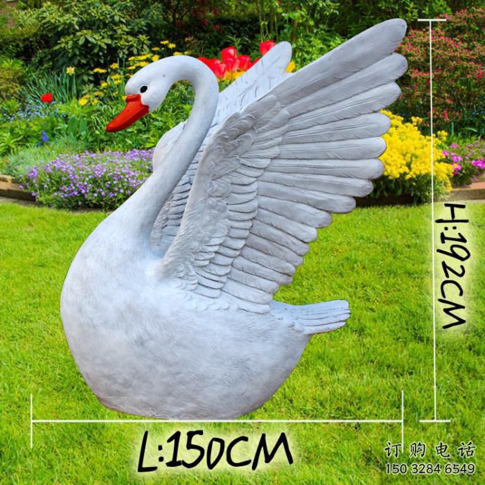 游樂場(chǎng)鵝雕塑廠家 公園草地?cái)[件 住宅小區(qū)仿真鵝雕塑