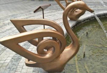 噴漆鵝雕塑廠家 卡通廣場(chǎng)小品 公園噴水鵝雕塑