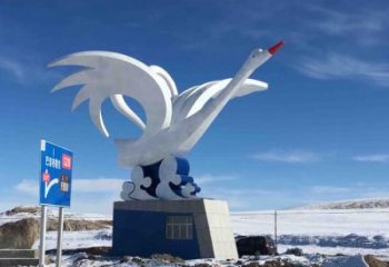 切面鵝雕塑廠家 現(xiàn)代抽象擺件 商場(chǎng)幾何鵝雕塑