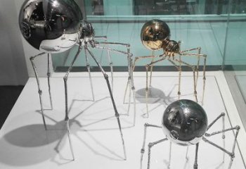 鏡面蜘蛛雕塑廠家 現代酒店擺件 別墅區異形蜘蛛雕塑