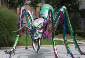 庭院蜘蛛雕塑廠家 歐式仿真擺件 戶外電鍍蜘蛛雕塑