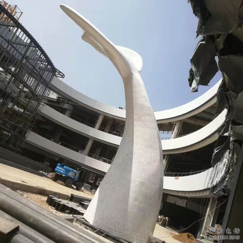 商場魚尾雕塑廠家 中式戶外小品 大型抽象魚尾雕塑