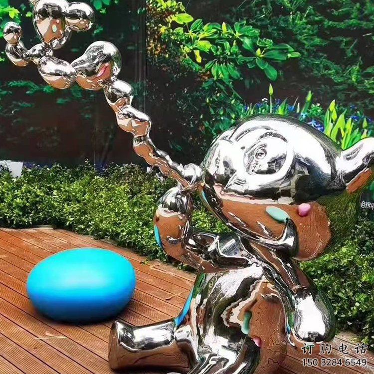 仿真貓雕塑廠家 大型鏡面擺件 公園廣場(chǎng)貓雕塑