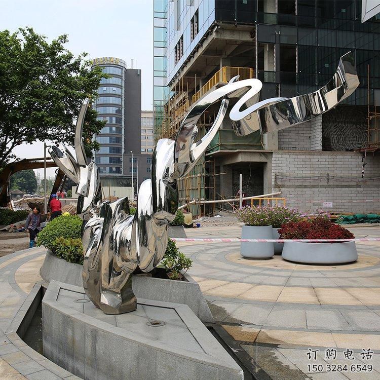 大門口貓雕塑廠家 歐式賓館擺件 風景區幾何貓雕塑