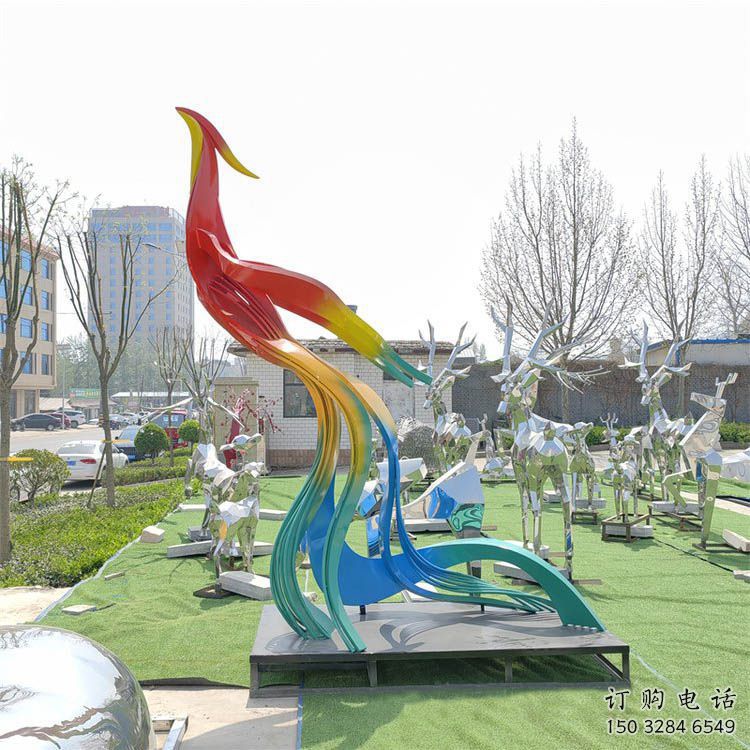 玄關飛鳥雕塑廠家 創意現代擺件 酒店別墅區飛鳥雕塑