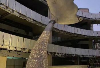 鏤空魚尾雕塑廠家 現代抽象擺件 公園切面魚尾雕塑