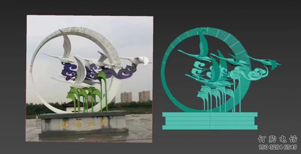 鑄造飛燕雕塑廠家 創意村口小品 村口噴漆飛燕雕塑