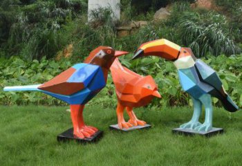 幾何飛鳥雕塑廠家 現代抽象擺件 商場切面飛鳥雕塑