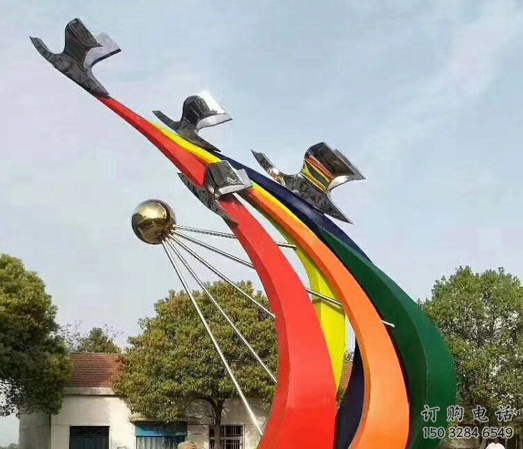 企業(yè)飛鴿雕塑廠家 創(chuàng)意現(xiàn)代小品 戶外異形飛鴿雕塑