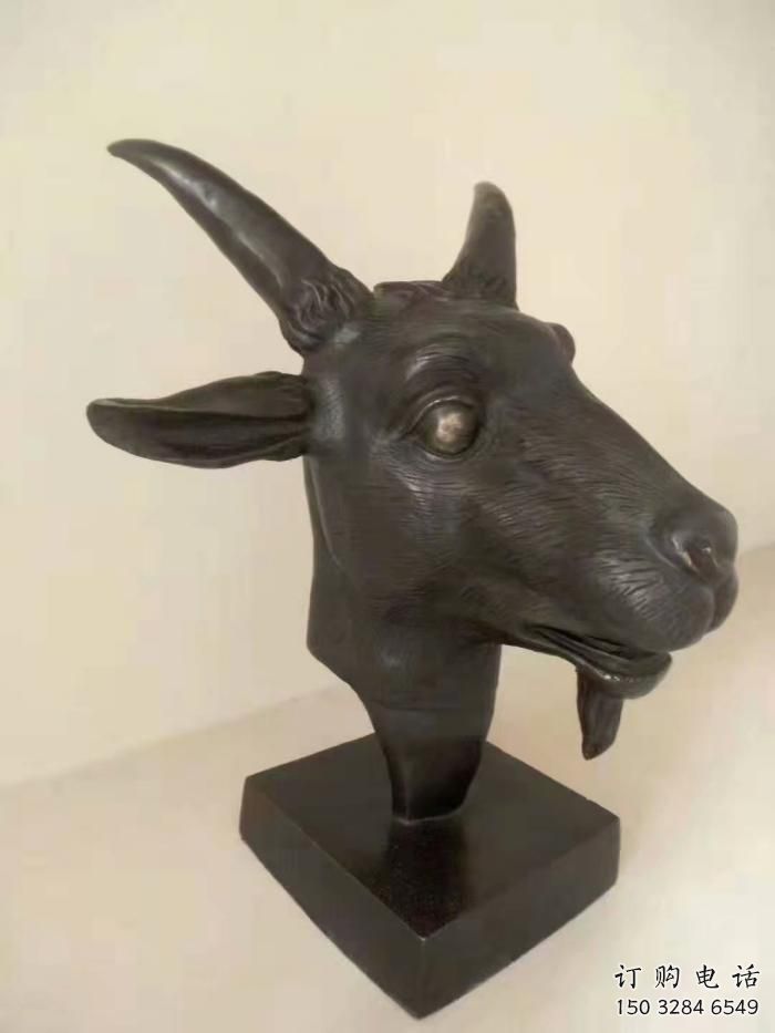 室內(nèi)羊頭雕塑廠家 大型餐飲店小品 步行街異形羊頭雕塑