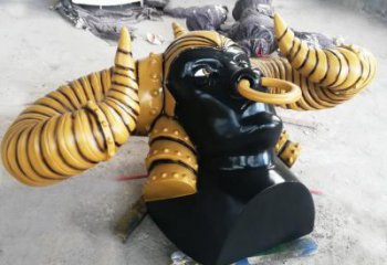 烤漆牛角雕塑廠家 廣場抽象擺件 戶外仿真牛角雕塑