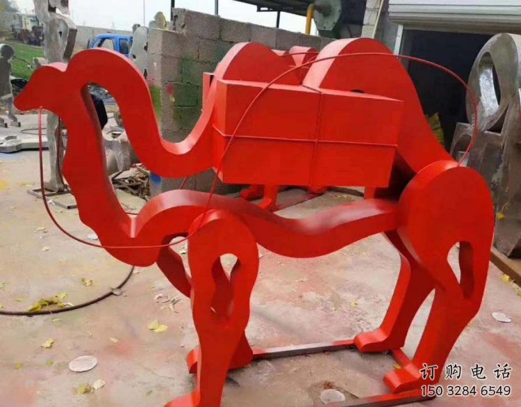 鏤空駱駝雕塑廠家 抽象異形小品 戶外烤漆駱駝雕塑