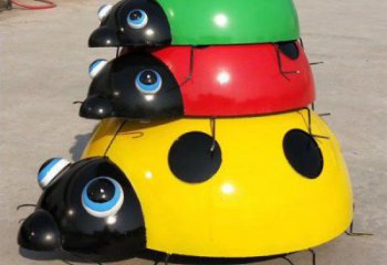 街道瓢蟲雕塑廠家 創(chuàng)意村口小品 酒店拉絲瓢蟲雕塑