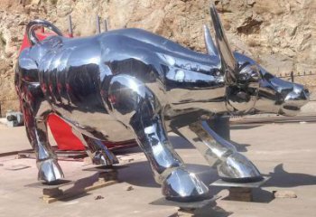 鍛造牛雕塑廠家 卡通鏡面擺件 廣場現(xiàn)代牛雕塑