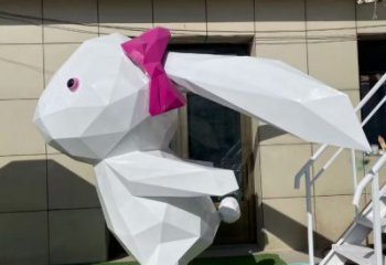 切面兔子雕塑廠家 現(xiàn)代抽象擺件 商場(chǎng)切面兔子雕塑