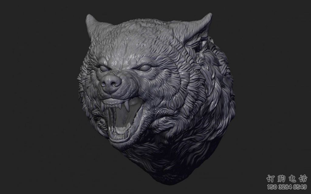 街道狼頭雕塑廠家 創意抽象小品 酒店大型狼頭雕塑