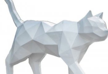 異形貓咪雕塑廠家 現(xiàn)代抽象擺件 酒店拉絲貓咪雕塑