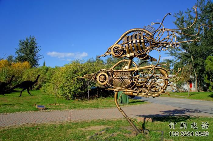 抽象小鳥雕塑廠家 創意村口擺件 戶外彩繪小鳥雕塑