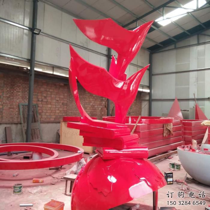 烤漆鴻雁雕塑廠家 現代創意小品 戶外異形鴻雁雕塑