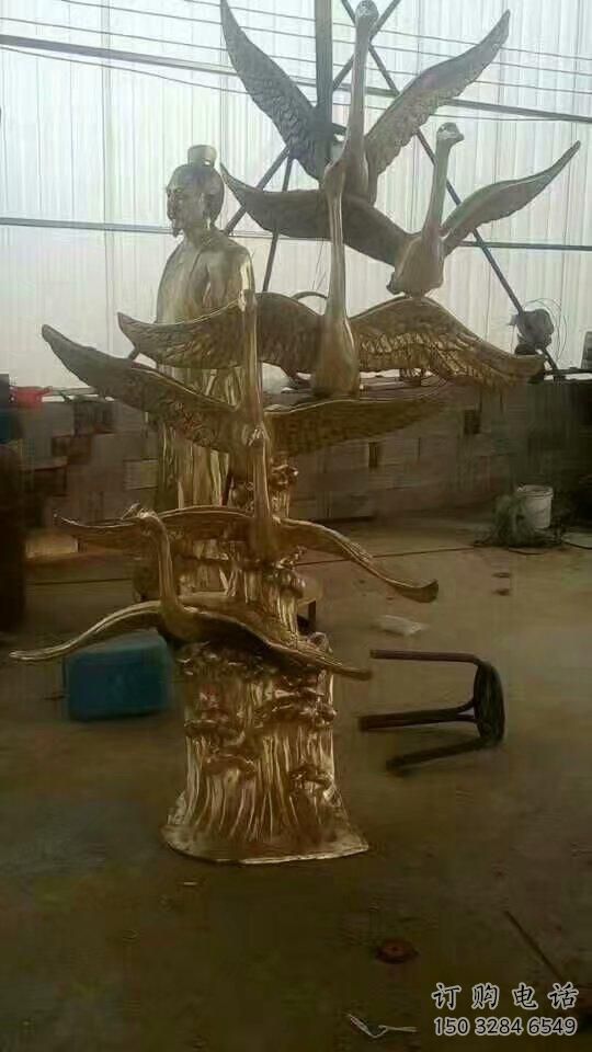 住宅小區(qū)鴻雁雕塑廠家 現(xiàn)代仿真小品 公園噴漆鴻雁雕塑  