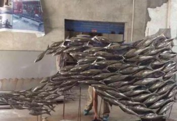 現(xiàn)代麥穗魚雕塑廠家 大型創(chuàng)意擺件 步行街異形麥穗魚雕塑