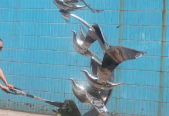 大門口鴻雁雕塑廠家 歐式賓館擺件 風景區仿真鴻雁雕塑