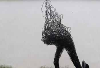 幾何鹿頭雕塑廠家 中式室內擺件 草地切面鹿頭雕塑