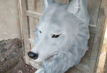 異形狼頭雕塑廠家 抽象卡通擺件 酒店創意狼頭雕塑