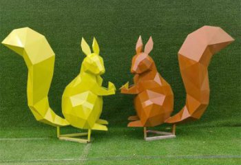 抽象松鼠雕塑廠家 創(chuàng)意戶外擺件 玄關(guān)彩繪松鼠雕塑