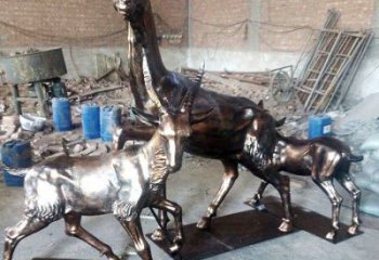 鍛造羊雕塑廠(chǎng)家 卡通噴漆擺件 廣場(chǎng)不銹鋼羊雕塑