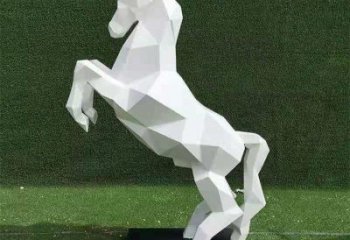 切面奔馬雕塑廠家 現(xiàn)代抽象擺件 商場幾何奔馬雕塑