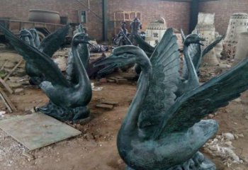 戶外鴨子雕塑廠家 抽象仿古小品 酒店烤漆鴨子雕塑