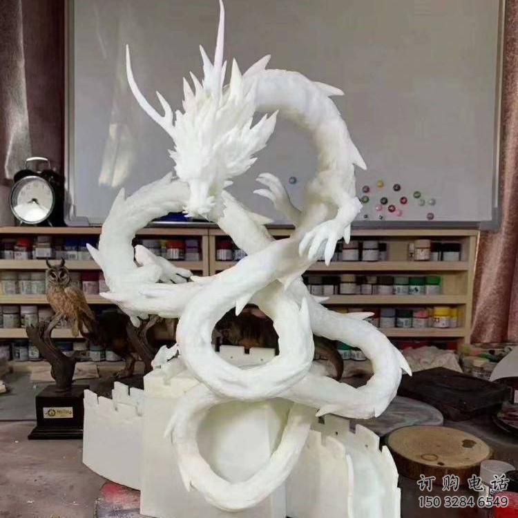 室內蛟龍雕塑廠家 大型酒店小品 抽象異形蛟龍雕塑
